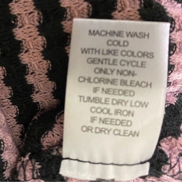 Workshop Republic sweater PINK & BLACK v-neck striped long bishop sleeve size L - Picture 8 of 9